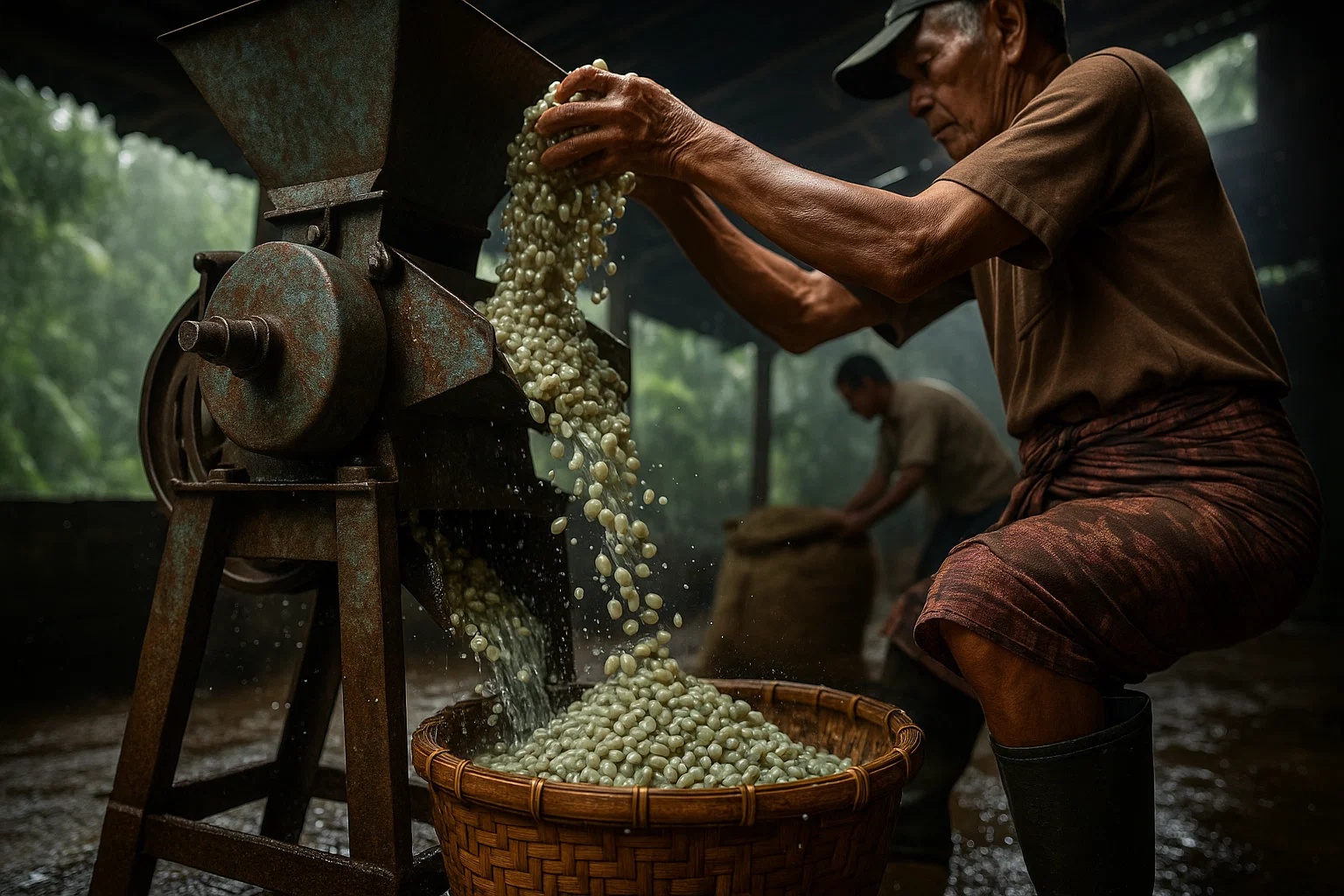 Indonesian Wet Hulling Process