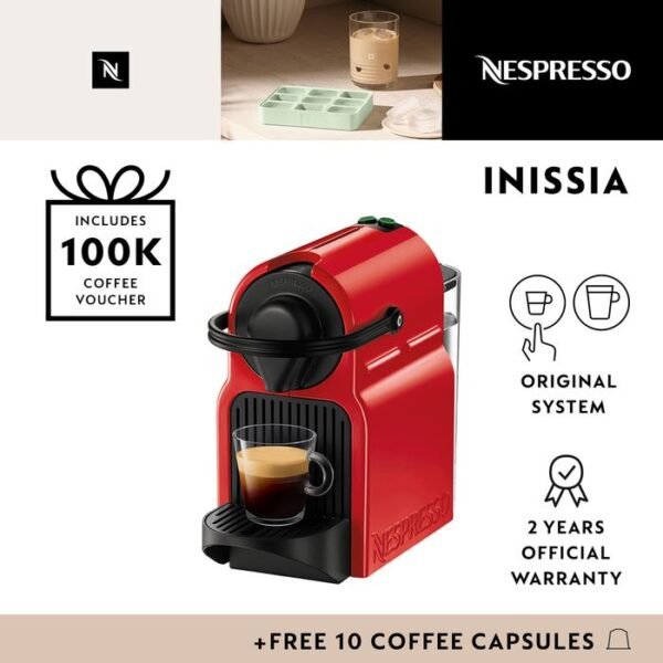 NESPRESSO Inissia M105 Coffee Machine - Red
