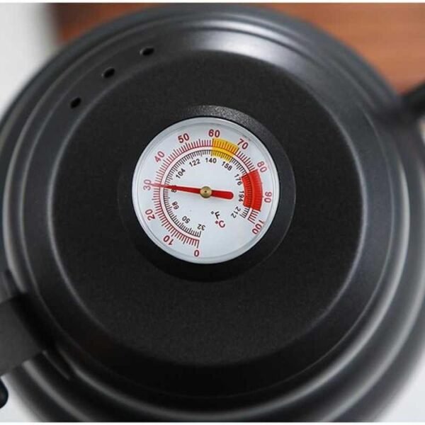 One Two Cups Gooseneck Pour Over Coffee Kettle with Thermometer – OTC265 Black - 3