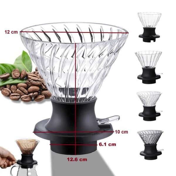 One Two Cups V60 Cone Coffee Dripper with Valve - 6
