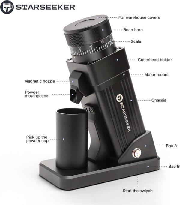 STARSEEKER E55 Coffee Grinder Espresso coffee electric 7 core 55mm Conical burr Plasma Technique SD-1055