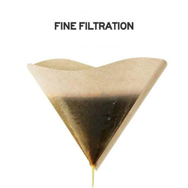 Coffee Filter Paper V60 Drip 1–2 Serve – 100 PCS – V40 – Brown - 5