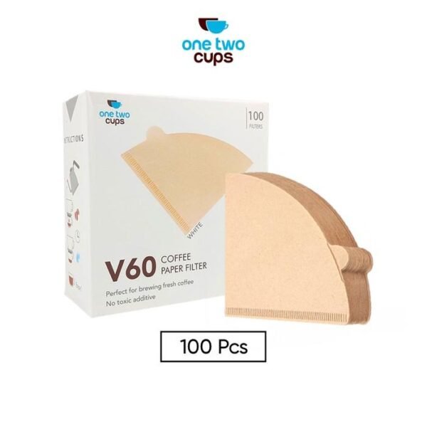 Coffee Filter Paper V60 Drip 1–2 Serve – 100 PCS – V40 – Brown