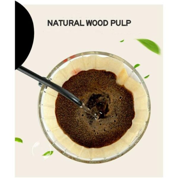 Coffee Filter Paper V60 Drip 1–2 Serve – 100 PCS – V40 – Brown - 7